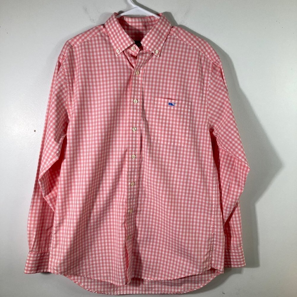 Mens Vineyard Vines by Shep & Ian‎ Tucker Shirt Pink Gingham M